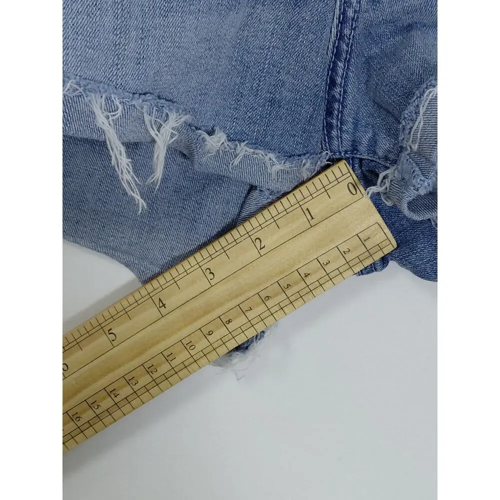 Abercrombie & Fitch Cotton Blend Blue Stretch Shorts Women Size 28